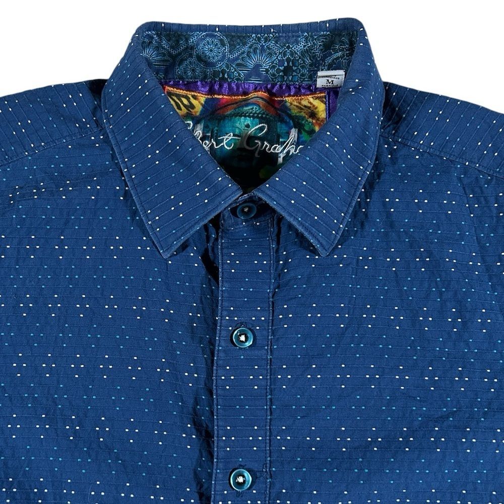 Robert Graham Contemporary Shirt Mens Sz M Button Up Long Sleeve Flip Cuff Skull